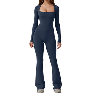 Flared Long Sleeve Jumpsuit