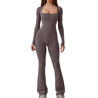 Flared Long Sleeve Jumpsuit