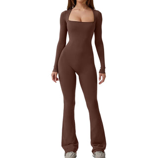 Flared Long Sleeve Jumpsuit