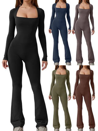 Flared Long Sleeve Jumpsuit