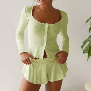 Round Neck Fairy Lace Pajama Set