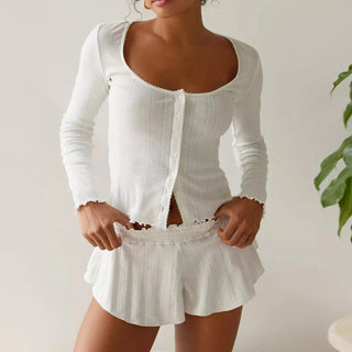 Round Neck Fairy Lace Pajama Set