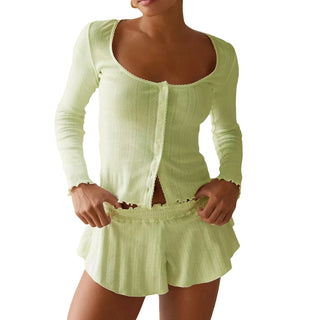 Round Neck Fairy Lace Pajama Set