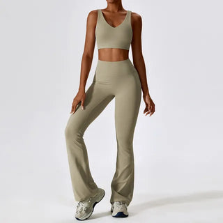 Flared Yoga Set - Desert Beige