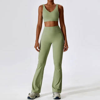 Flared Yoga Set -  Mint Green