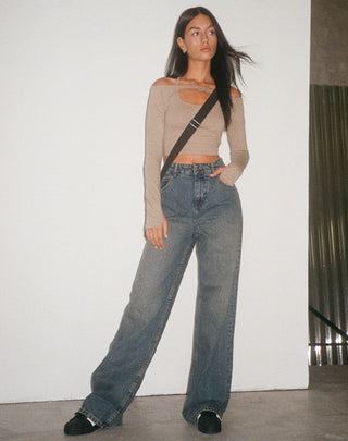 Parallel Jeans in Brown and Blue Acid