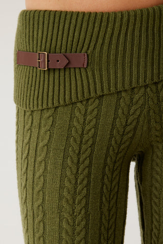 KIN® Cable Knit Pant - Jade Green