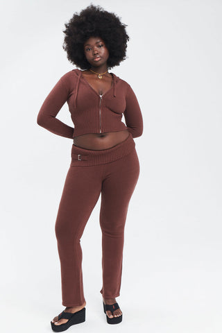 KIN® Knit Low Rise Pant - Chocolate