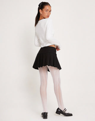 Junie Ballet Long Sleeve Top in Jersey White