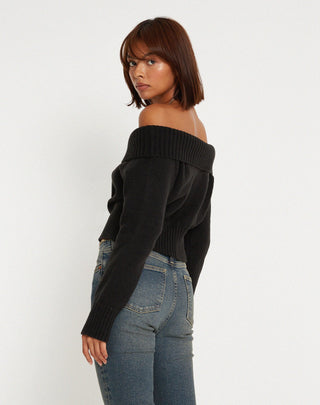 Koriya Bardot Top in Black