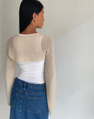 Nobila Shrug Top in Natural