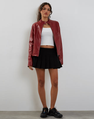 Olivia Jacket in PU Blood Red