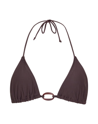 Pami Beaded Bikini Top in Coffee