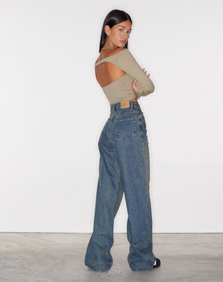 Parallel Jeans in Brown and Blue Acid