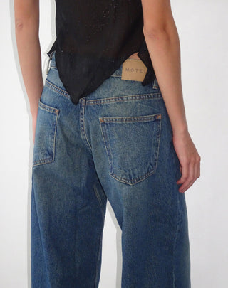 Roomy Extra Wide Low Rise Jeans in Bright Blue