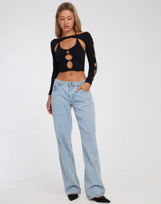 Silas Crop Top in Black